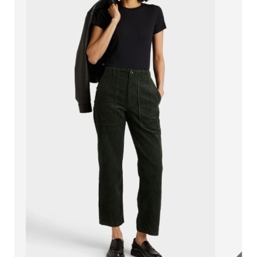 Alex Mill Womens Neil Pants 6 Black Corduroy High Rise Trouser Cotton Utility